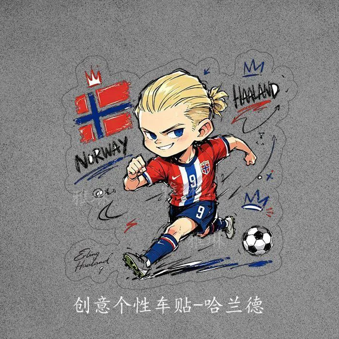 Hàng có sẵn] C Luo Phim hoạt hình Phiên bản Q Ngôi sao bóng đá Bồ Đào Nha Đội tuyển quốc gia Fan Messi Sticker Trang trí xe hơi Anime Hàng hóa