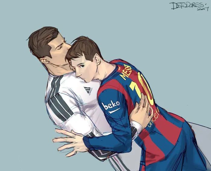 Cư dân mạng phát cuồng vì bộ tranh vẽ Messi tình tứ với CR7