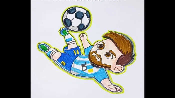Vẽ Cầu Thủ Lionel Messi (Draw player Lionel Messi) #messi #drawing #football #chibi