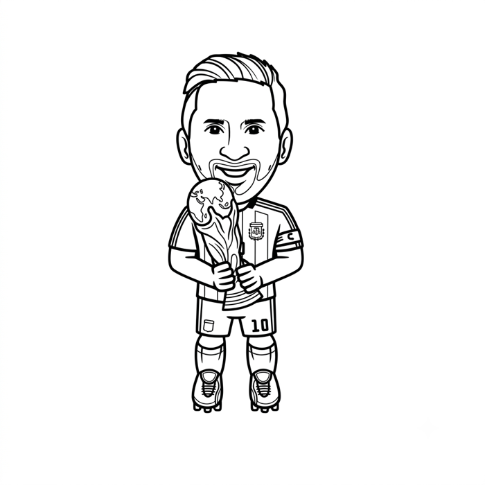 12 tranh tô màu Messi Chibi - Hình Vẽ Có Thể In Được
