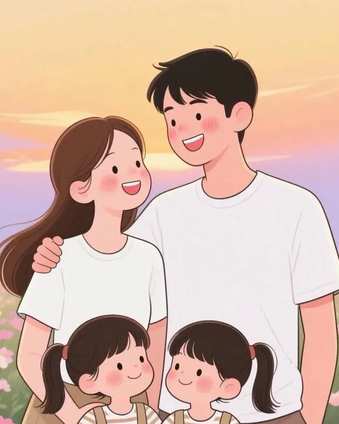 Ngắm bộ 98+ ảnh gia đình chibi cực phẩm làm quà tặng ý nghĩa