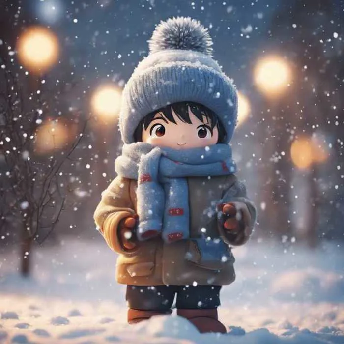 Cậu bé anime mặc quần áo mùa đông ấm áp, xây dựng người tuyết vui tươi  trong tuyết rơi. Hình nền [d4075dc9b13644f685e7] của Wallpaper HD |  WidgetClub