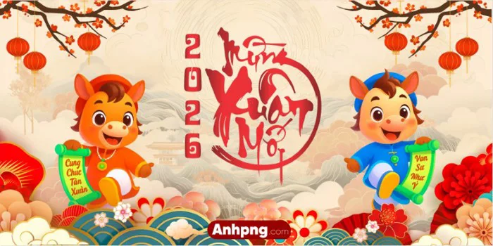 Vector 2026 Xuân Bính Ngọ – Thiết kế chibi linh vật ngựa Tết dùng cho  banner và backdrop - Anhpng.com - Kho Tài Nguyên Thiết Kế: Ảnh Png, Vector,  Corel, Ai, Psd