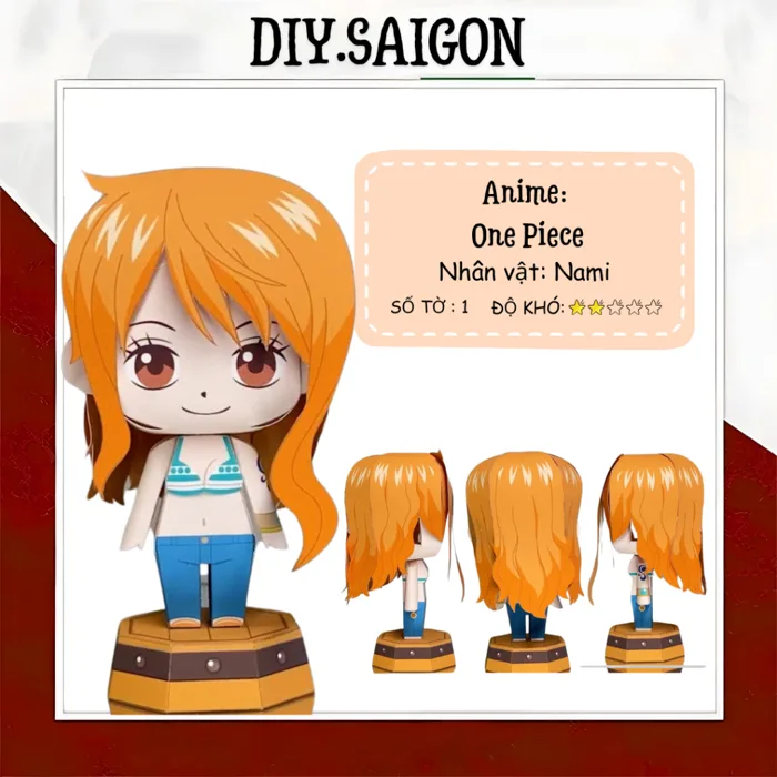 [One Piece] - Mô Hình Giấy Anime Chibi Nami