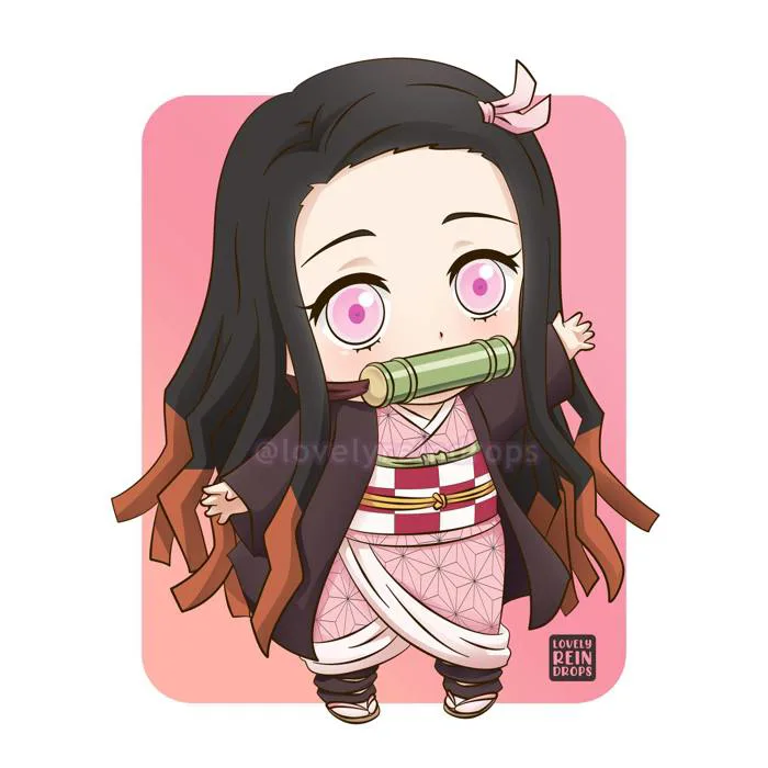 May mắn nhỉ? :) Đăng lại tranh fan art Nezuko Chibi của mình năm 2021 :  r/KimetsuNoYaiba