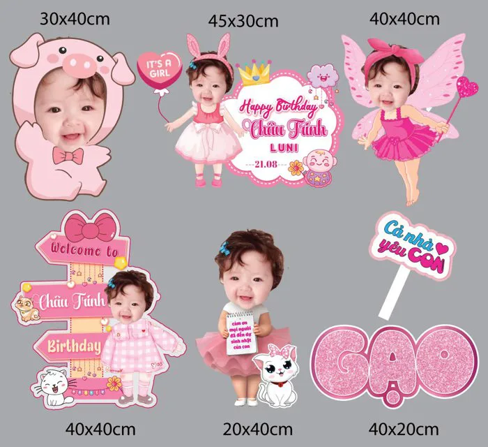 Chibi sinh nhật Bé Gái để bàn siêu cute cho bé HOT nhất 2026