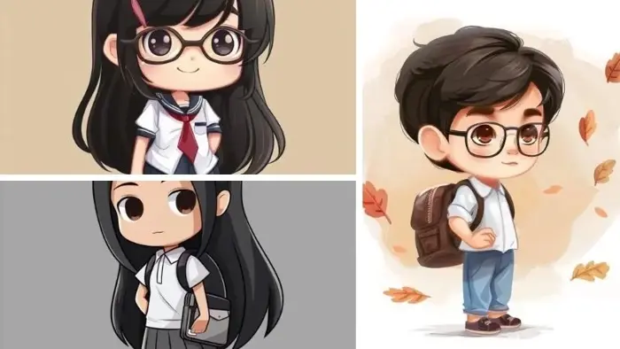 Bộ ảnh học sinh chibi dễ thương gợi nhớ tuổi học trò