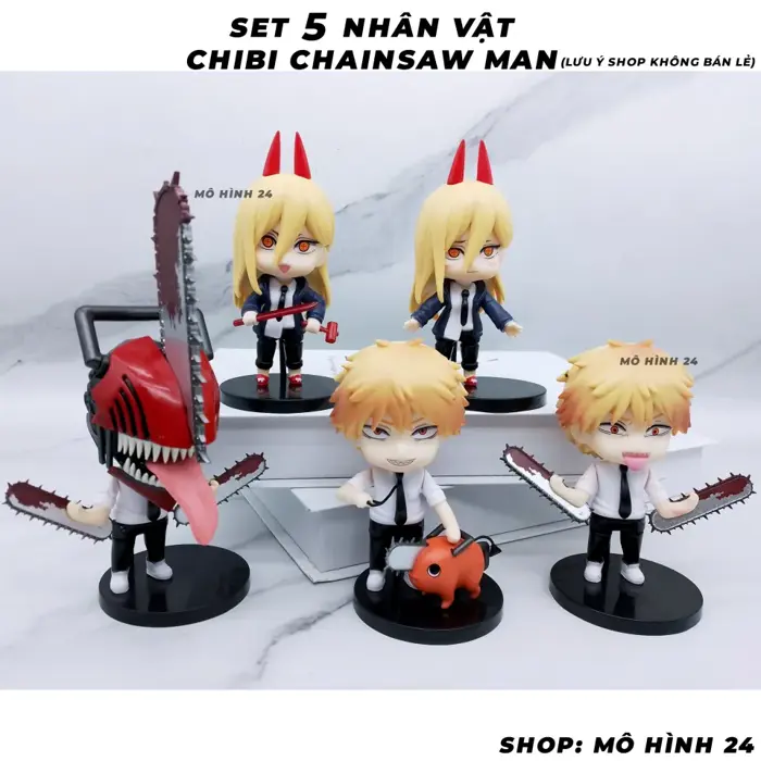 SET 5 NHÂN VẬT đồ chơi Tượng mô hình nhân vật CHAINSAW MAN chibi denji power  Pochita ANIME FIGURE quỷ cưa huyết quỷ | Lazada Việt Nam