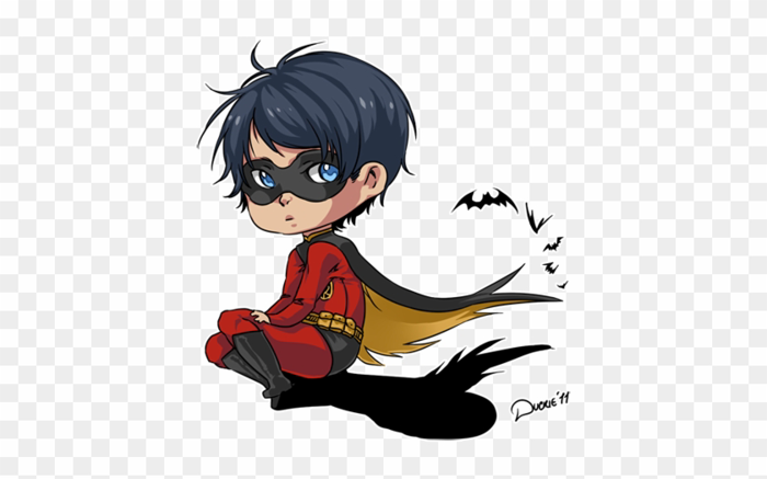 Chibi Robin One Of The Teen Titans - Кид Флэш Робин - Free Transparent PNG  Clipart Images Download
