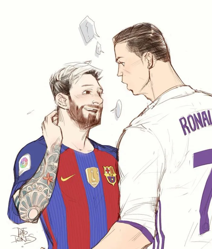 Cư dân mạng phát cuồng vì bộ tranh vẽ Messi tình tứ với CR7