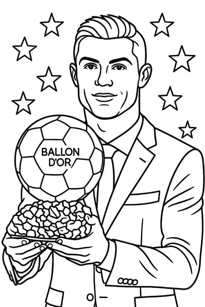 Tranh tô màu Ronaldo đẹp cho bé – Bộ sưu tập dễ in 2025