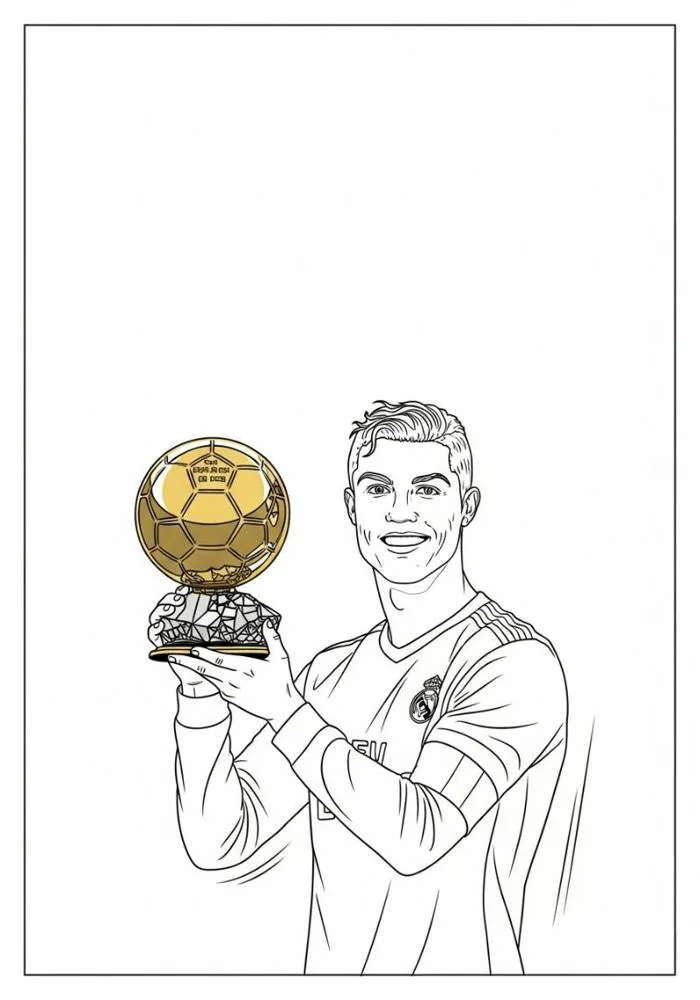 Tranh tô màu Ronaldo đẹp cho bé – Bộ sưu tập dễ in 2025