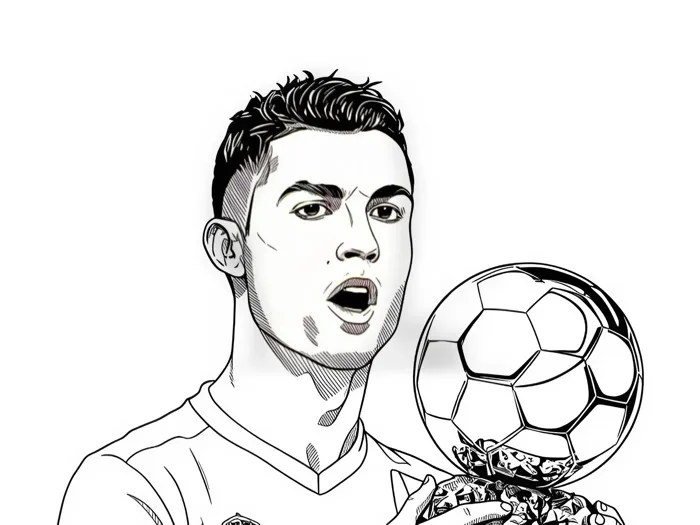 Tranh tô màu Ronaldo đẹp cho bé – Bộ sưu tập dễ in 2025