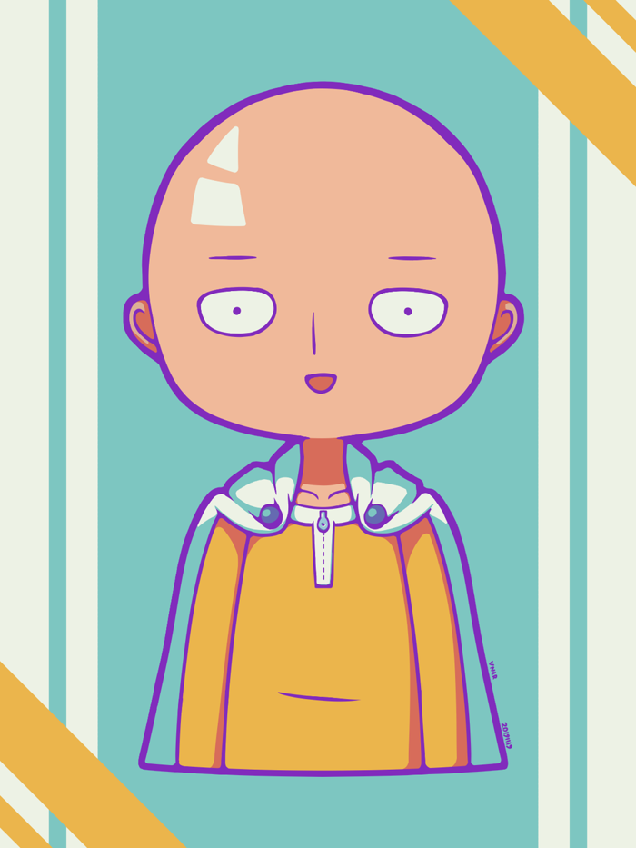 Chibi Saitama the Caped Baldy VsioNeithR - Illustrations ART street