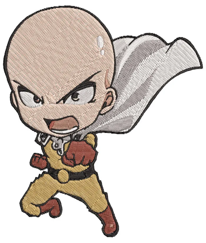 Anime Embroidery Pattern Saitama Chibi Leap - A.G.E Store | machine designs