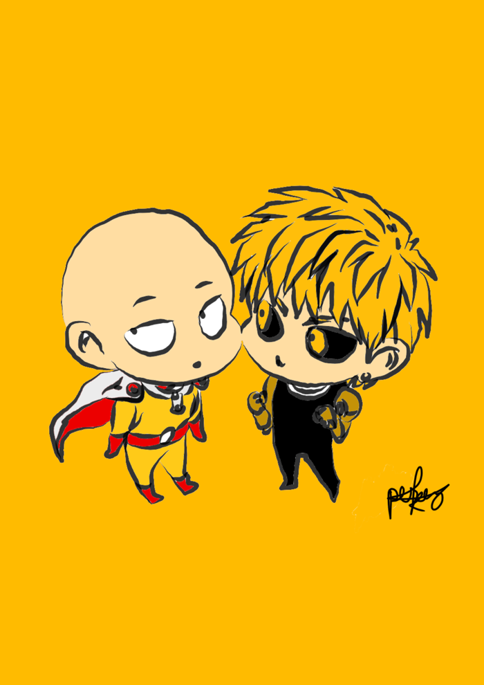 Chibi Saitama and Genos Nekochan12 - Illustrations ART street