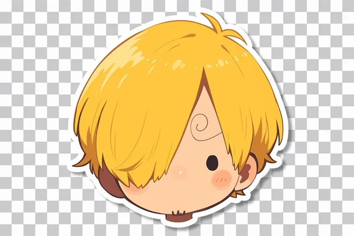Sanji Head One Piece Chibi Sticker - Anime Sticker PNG Sanji Head One Piece Chibi Sticker - Anime Sticker PNG