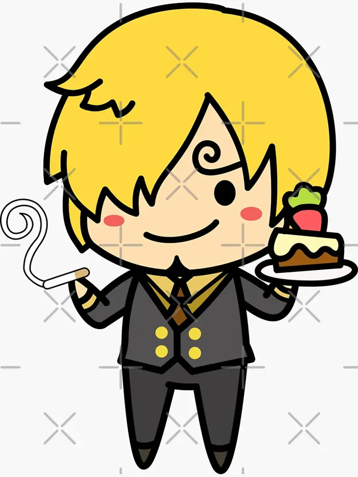 Sanji chibi One Piece (post time-skip outfit) Sticker Sanji chibi One Piece (post time-skip outfit) Sticker