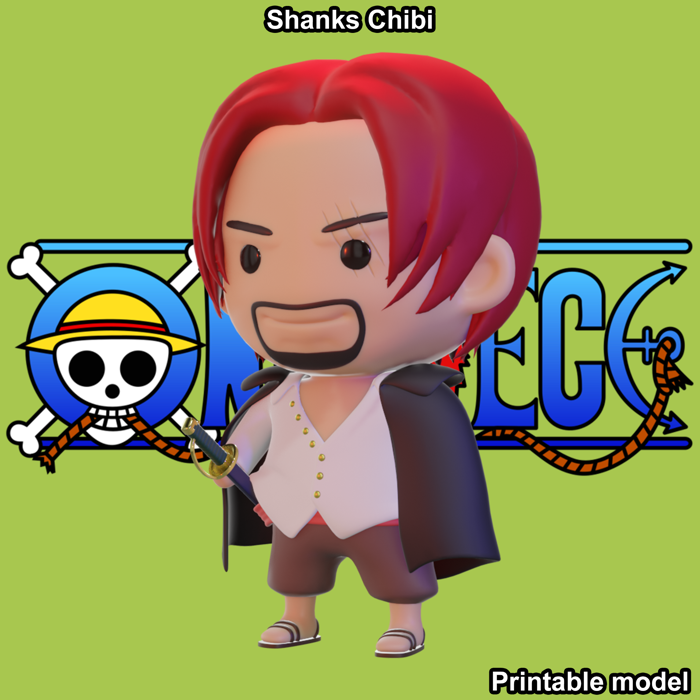 💬 Shanks Chibi - One Piece・ STL File for 3D printing・Cults