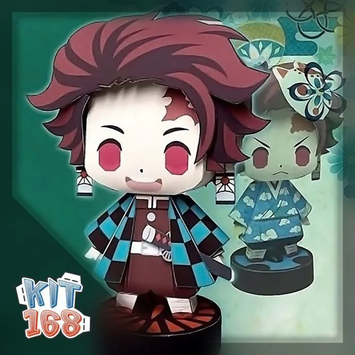 Mô hình giấy Chibi Tanjiro Kamado Ver 4 (X2) – Demon Slayer (Kimetsu No  Yaiba) + kit mô hình hộp trang trí In Mực Dầu Kháng Nước Giấy Ford A3  180Gsm -
