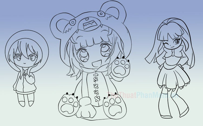 Tranh tô màu anime chibi đáng yêu và ấn tượng nhất