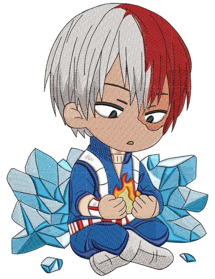 Anime Embroidery Pattern Todoroki Chibi Sits - A.G.E Store | designs
