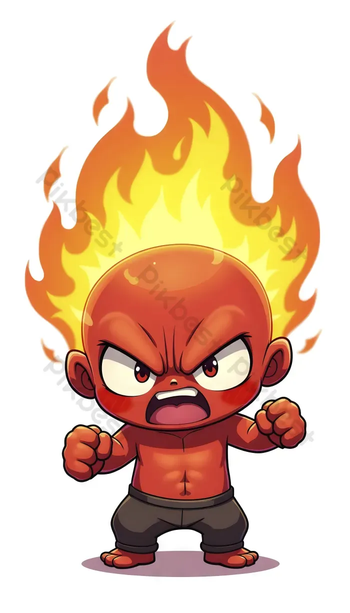 Tải miễn phí Chibi Tức Giận Với Lửa Trên đầu Nền | JPG chuyên nghiệp - Pikbest