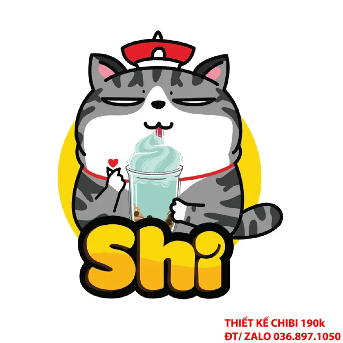 MẪU THIẾT KẾ LOGO CHIBI CUTE QUÁN TRÀ SỮA