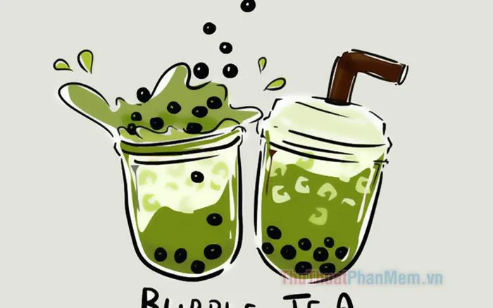 Ảnh trà sữa hoạt hình đáng yêu nhất
