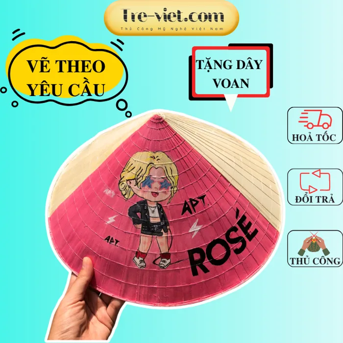 [HÀNG ĐẶT] Nón Lá Vẽ Theo Yêu Cầu - Nón lá làm quà tặng viết tên riêng/ logo/ ảnh chibi