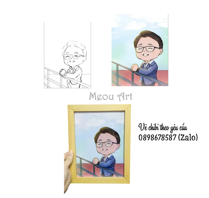 Vẽ chibi theo yêu cầu theo ảnh GIÁ RẺ chỉ từ ₫100,000