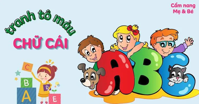 Tranh tô màu 29 chữ cái tiếng Việt cho bé học mà chơi
