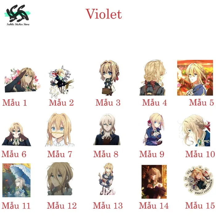 Búp bê ký ức] - Set 10/15 Sticker Violet Evergarden / Violet - anime/light  novel Violet Evergarden hình dán trang trí | Shopee Việt Nam