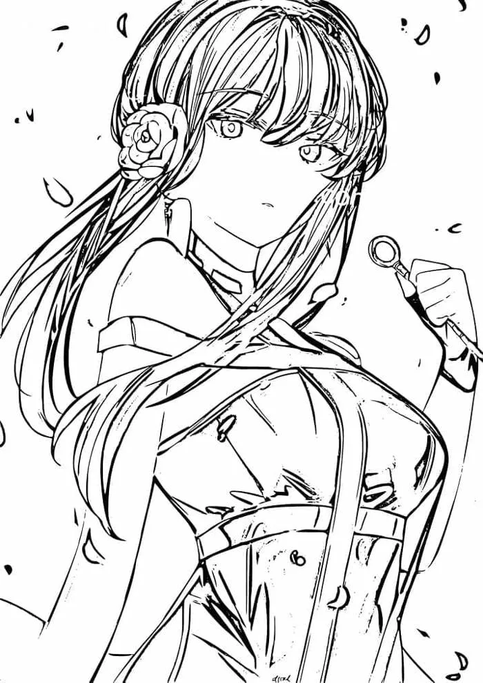 Tô màu Yor Forger trong Anime Spy x Family - Trang Tô Màu Cho Bé