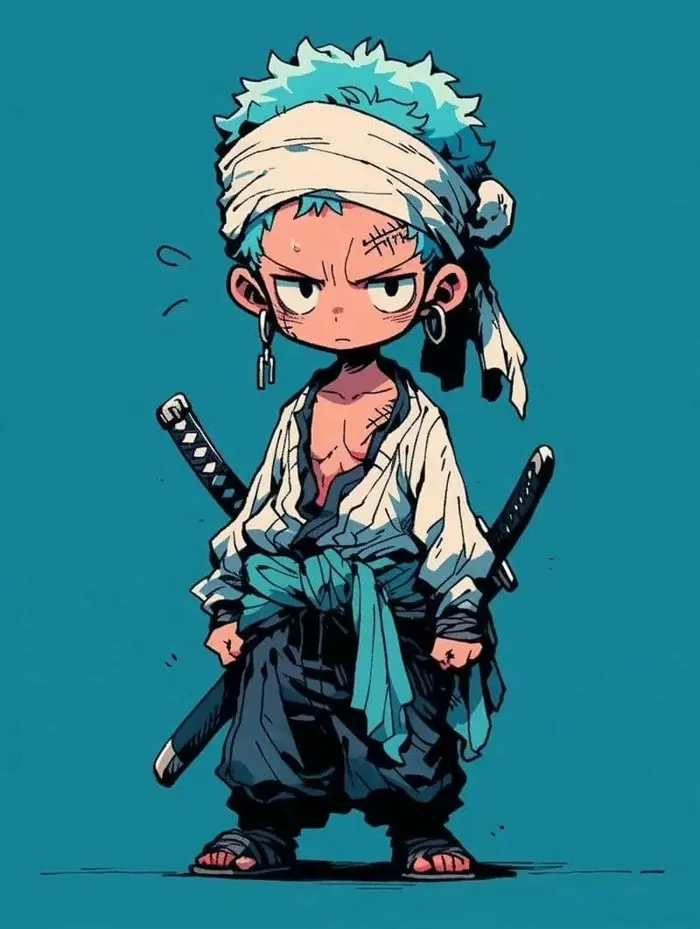 Bộ ảnh chibi Zoro ngầu mà dễ thương fan One Piece mê tít