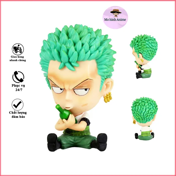 Mô hình One Piece Zoro chibi dễ thương trang trí ô tô, bàn làm việc, figure  one piece | Lazada Việt Nam