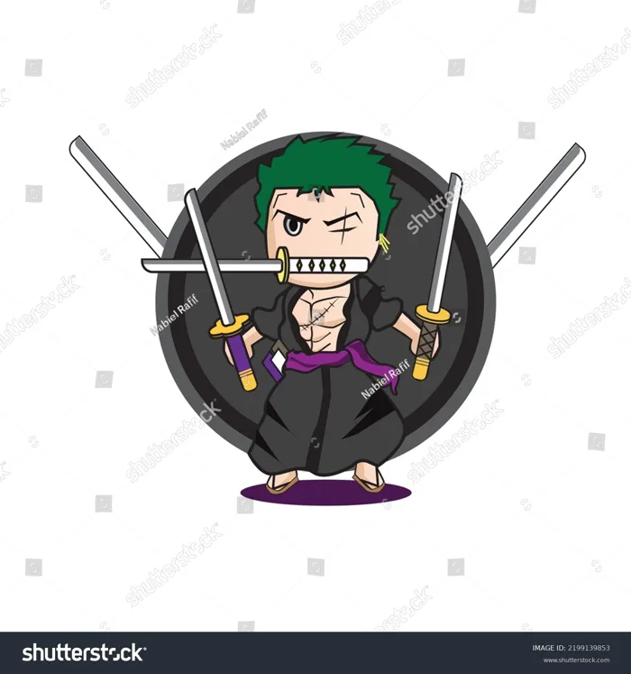 Roronoa Zoro Chibi Art Vector: Vector có sẵn (miễn phí bản quyền)  2199139853 | Shutterstock