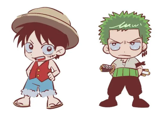 Chibi Luffy & Zoro của soko1yo trên Twitter (Tui không chịu gọi nó là X) :  r/MemePiece