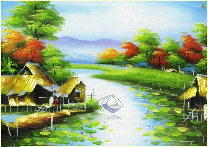 Tranh phong cảnh 3D thiên nhiên dành cho phòng khách tuyệt đẹp