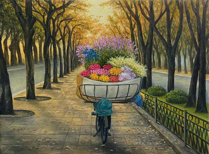 Chàng trai vẽ những bức tranh về phong cảnh yên bình y như thật