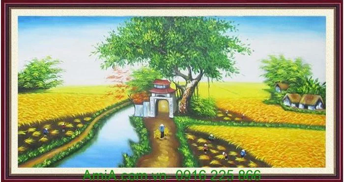 Hình ảnh tranh phong cảnh làng quê đẹp tại siêu thị tranh Amia
