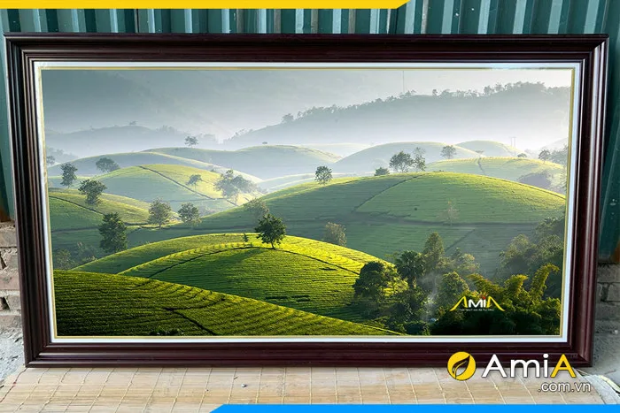 Tranh khổ lớn phong cảnh đồi chè đẹp AmiA 2289 | tranhAmiA
