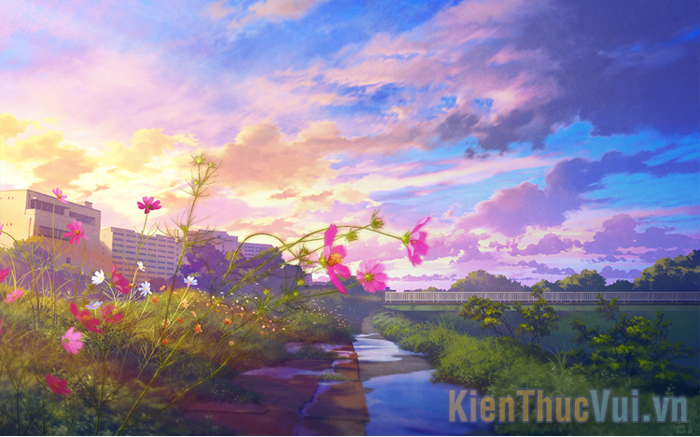 Hình ảnh phong cảnh anime đơn giản