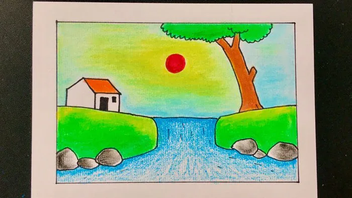 Hướng dẫn vẽ tranh phong cảnh đơn giản mà đẹp | How to draw simple scenery
