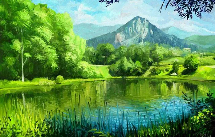 101 mẫu tranh phong cảnh hồ nước đẹp nhất, chất lượng cao, tải miễn phí