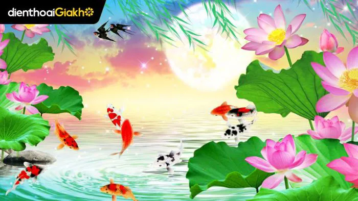 99+ Hình nền cá chép hoa sen full HD 4K dành cho điện thoại, máy tính