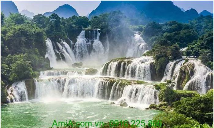 Tranh phong cảnh thiên nhiên thác nước hùng vĩ Amia 996