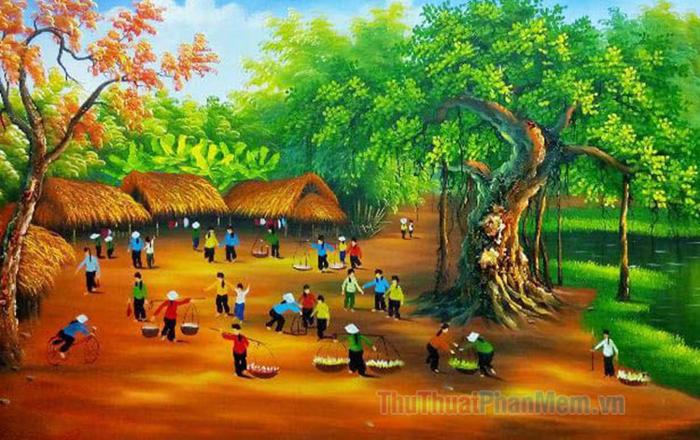 Những bức tranh phong cảnh làng quê đơn giản mà đẹp nhất