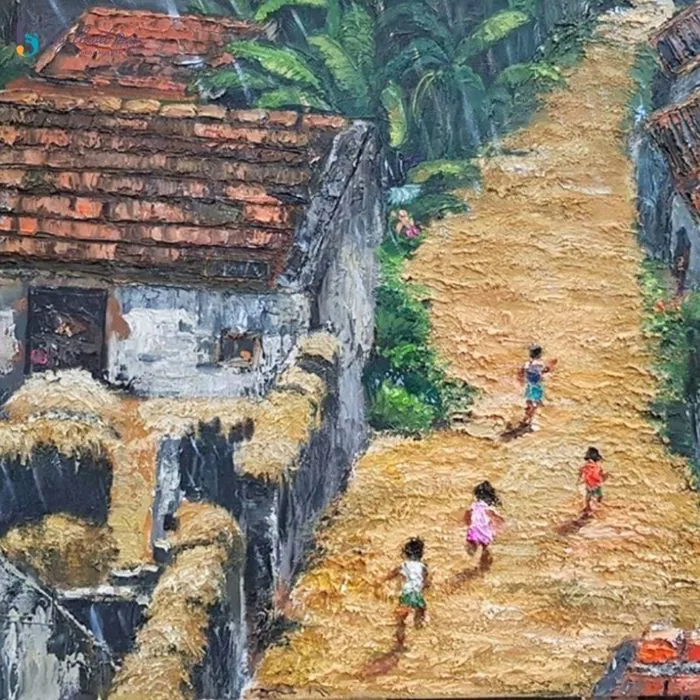 99+ bức tranh phong cảnh quê hương, làng quê Việt Nam đẹp và ý nghĩa
