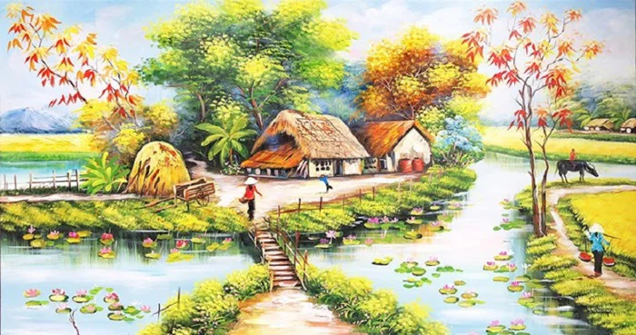 Những bức tranh phong cảnh làng quê Việt Nam đẹp xuất sắc nhất